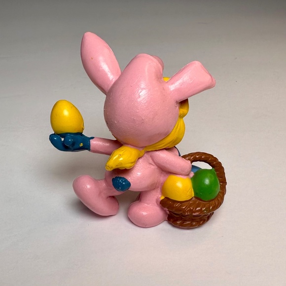 Vintage Easter Smurfette Figurine – Pink Bunny Costume – Schleich Portugal - Picture 4 of 7
